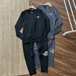 Hochwertige The North Face Anzüge Schwarz Fleece Logo Luxus