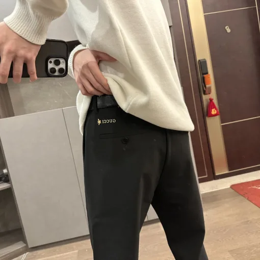 Luxus Gucci Hose Schwarz Seide Solid Luxury