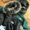 Luxus-Daunenjacke von The North Face aus schwarzer Nylon-Stickerei-Kollektion