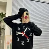 Luxus Louis Vuitton Pullover Schwarz Baumwolle Jacquard Luxus