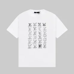 Premium Louis Vuitton Kurzarm Weiß Logo Luxus