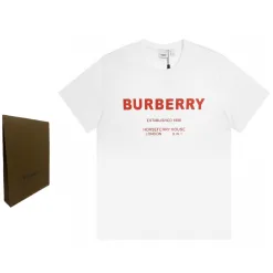 Premium Burberry Kurzarm Schwarz Seidenstil