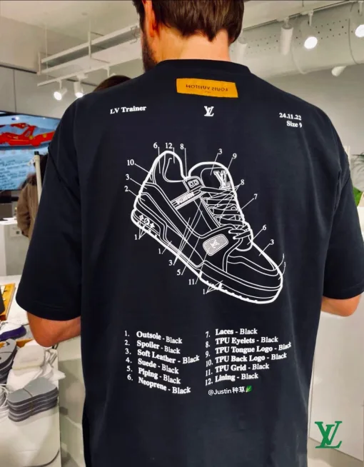 Hochwertiges Louis Vuitton Kurzarm-Logo-Shirt aus weißer Baumwolle