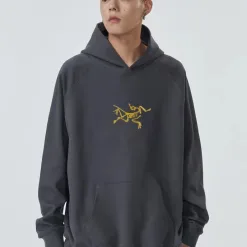 Hochwertige Boss Sweatshirts Grau Baumwolle Casual Kollektion