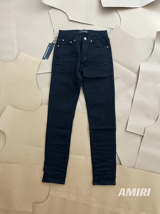 Luxus-Jeans aus der Ami-Kollektion aus schwarzem Leder