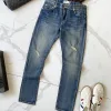 Hochwertige Dior Jeans Brown Denim Washed Kollektion