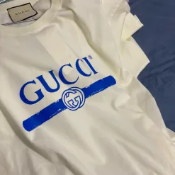 Bestseller Gucci Kurzarm Blaue Baumwolle Casual Kollektion