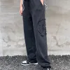Meistverkaufte Chrome Hearts Straight-Leg-Hose Grau Baumwolle Washed Style