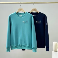 Premium Fila Sweatshirts Blau Baumwolle Stickerei Stil