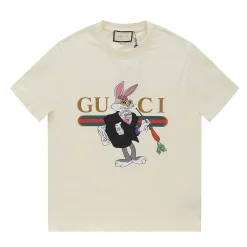 Hochwertiges Gucci Kurzarm-Logo-Shirt aus schwarzer Baumwolle