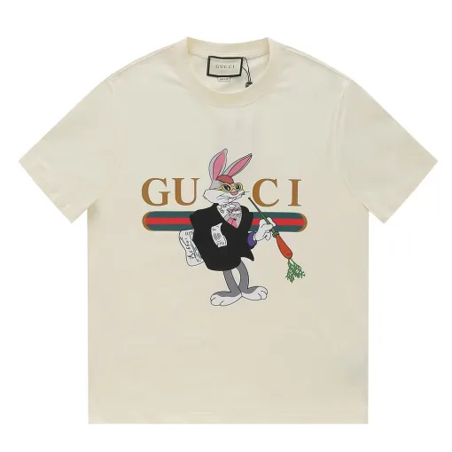 Hochwertiges Gucci Kurzarm-Logo-Shirt aus schwarzer Baumwolle