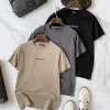 Premium Balenciaga Kurzarm Schwarz Baumwolle Logo Luxus