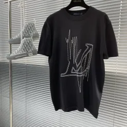 Luxus Louis Vuitton Kurzarm Baumwolle Klassischer Stil