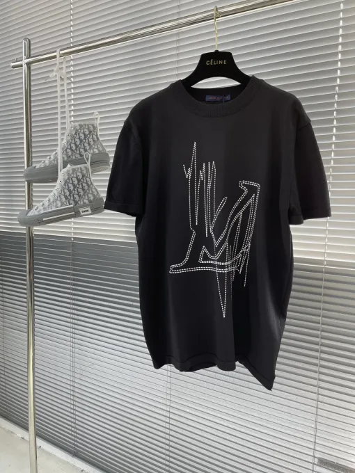 Luxus Louis Vuitton Kurzarm Baumwolle Klassischer Stil