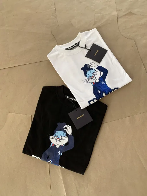 Meistverkaufte Palm Angels T-Shirts Schwarz Baumwolle Streetwear Style