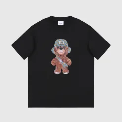 Premium Burberry Kurzarm-T-Shirts im weißen Print-Stil