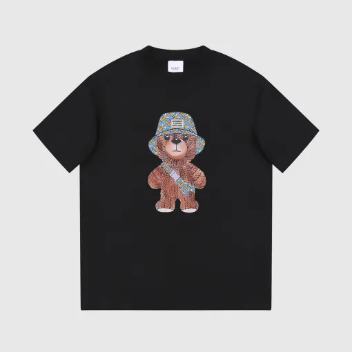 Premium Burberry Kurzarm-T-Shirts im weißen Print-Stil
