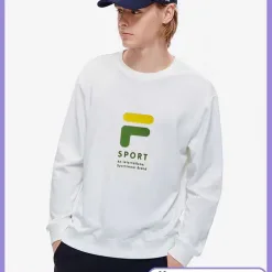Luxus Fila Sweatshirts Schwarz Baumwolle Casual Luxus