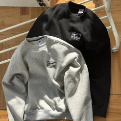 Luxus Nike Sweatshirts Schwarz Baumwolle Solid Kollektion