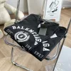 Premium Qualität Balenciaga Kurzarm Grau Baumwolle Druck Luxus
