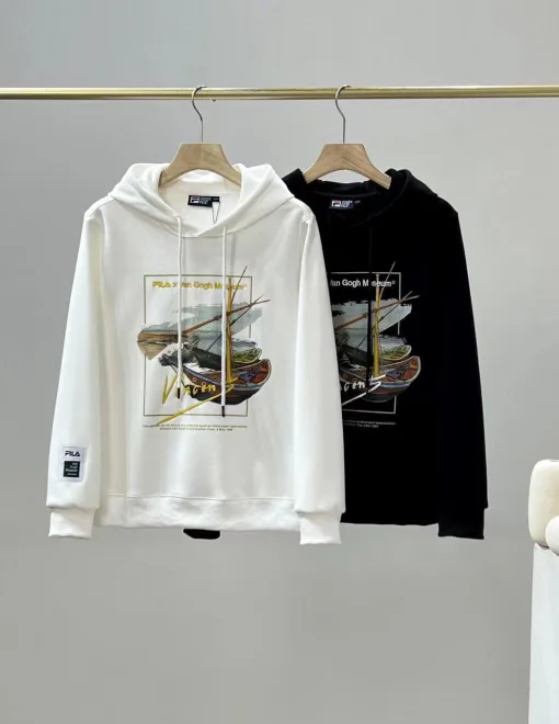 Bestseller Fila Sweatshirts Black Cotton Print Kollektion