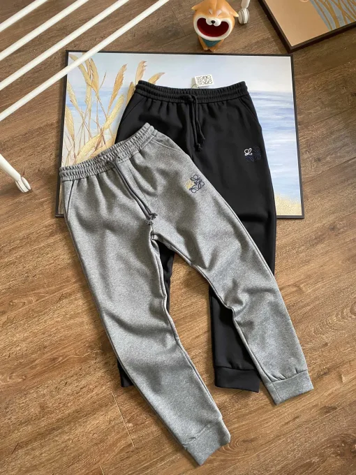 Premium Loewe Freizeithose Schwarzer Strick Solid Style