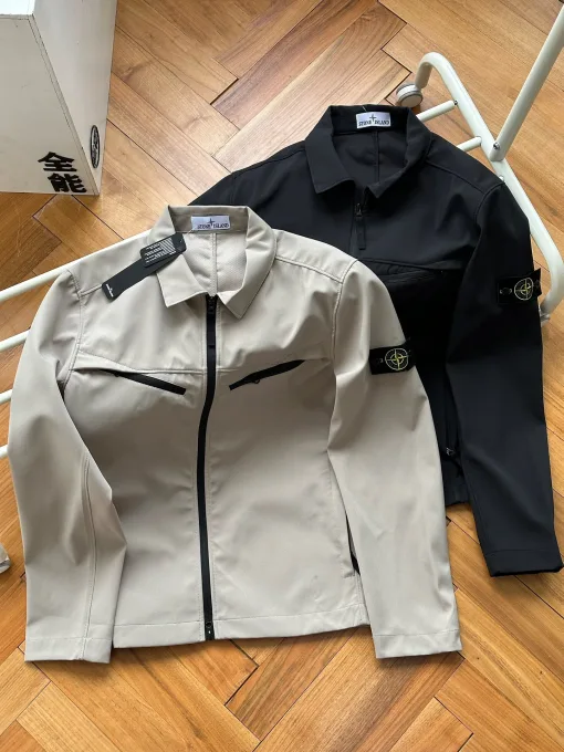 Hochwertige Stone Island Hemden Schwarz Solid Style