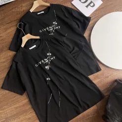 Premium Givenchy Kurzarm Schwarz Baumwolle Atmungsaktiv Luxus