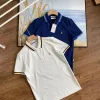 Luxus Boss Kurzarm T-Shirts Navy Baumwolle Casual Luxury