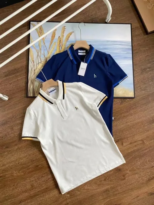 Luxus Boss Kurzarm T-Shirts Navy Baumwolle Casual Luxury
