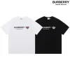 Premium Burberry Kurzarm-Stil mit schwarzem Print