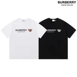 Premium Burberry Kurzarm-Stil mit schwarzem Print