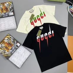 Premium Gucci Kurzarm Beige Baumwolle Klassischer Stil