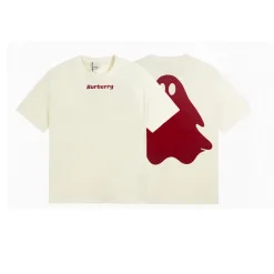 Premium Burberry Kurzarm Rotes Logo Luxus