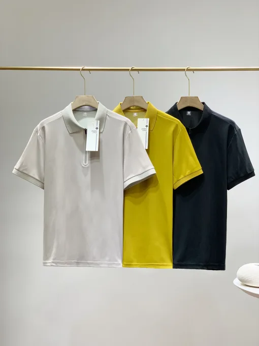 Bestseller Descente Kurzarmhemden Schwarze Seide Atmungsaktive Kollektion