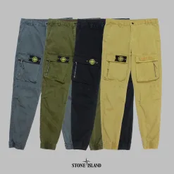 Premium Qualität Stone Island Overalls Schwarz Baumwolle Bestickt Luxus