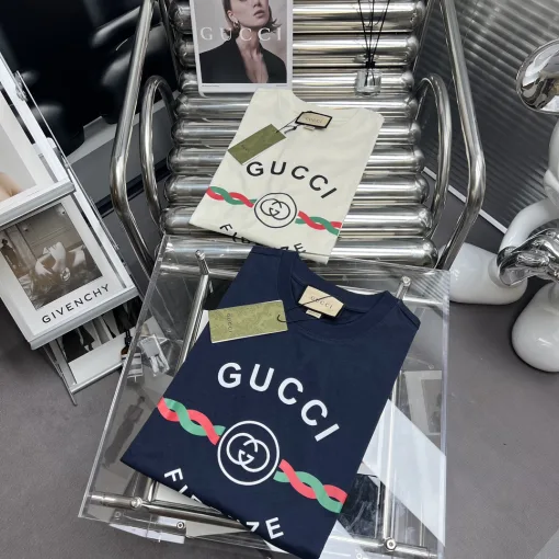 Luxus Gucci Kurzarm Baumwolle Klassischer Stil