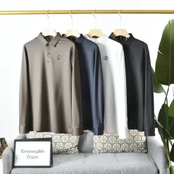 Luxuriöses, kurzärmliges weißes Nylon-Logo im Zegna-Stil