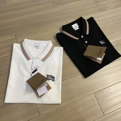 Hochwertige Burberry Kurzarm Schwarz Atmungsaktiv Luxus