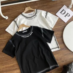 Bestseller Alexander Wang Kurzarm Schwarz Print Luxus