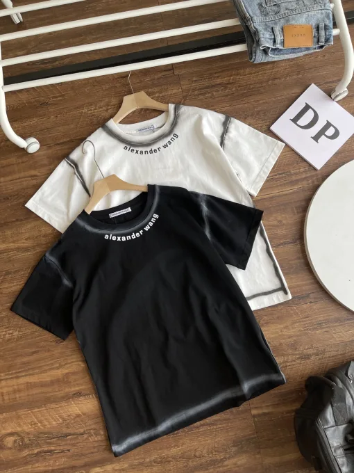 Bestseller Alexander Wang Kurzarm Schwarz Print Luxus