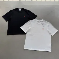 Premium Ami Kurzarm Rot Bestickter Stil