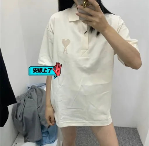 Bestseller Ami Poloshirt Schwarz Klassisch Luxus