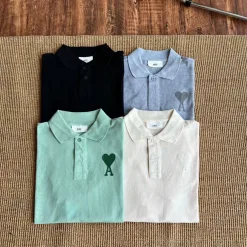 Luxus Ami Poloshirt Schwarz Classic Luxury