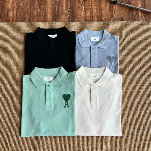 Luxus Ami Poloshirt Schwarz Classic Luxury