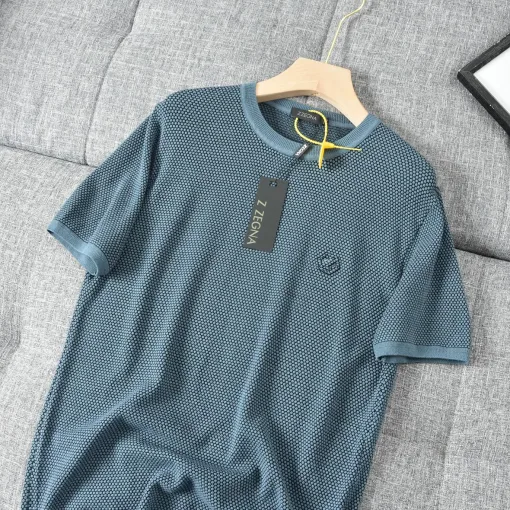 Luxus Zegna Kurzarm Schwarz Casual Kollektion