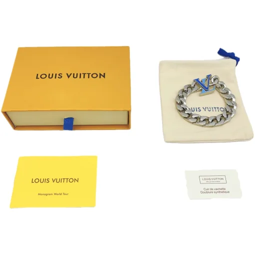 Hochwertiges Louis Vuitton Armband im silbernen Logo-Stil