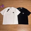 Luxus Stone Island Kurzarm Schwarz Baumwolle Bestickt Luxus