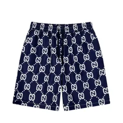 Luxuriöse Gucci-Shorts aus blauer Baumwolle mit Logo-Kollektion