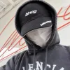 Premium Balenciaga Hut Schwarz Baumwolle Bestickt Stil